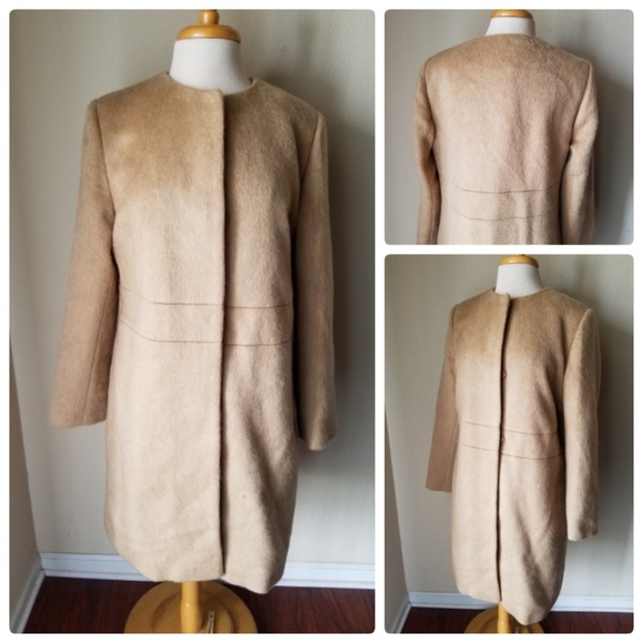 NWOT Boden Wool Mohair Blend Camel Over Coat